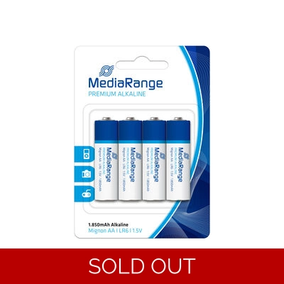 MediaRange Premium Alkaline Battery AA|LR6 1.5V Pack4 MediaRange Premium Alkaline Battery AA|LR6 1.5V Pack4